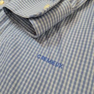DANIEL CREMIEUX Classics Mens Medium Blue Gingham Tailored Fit Button Down Shirt